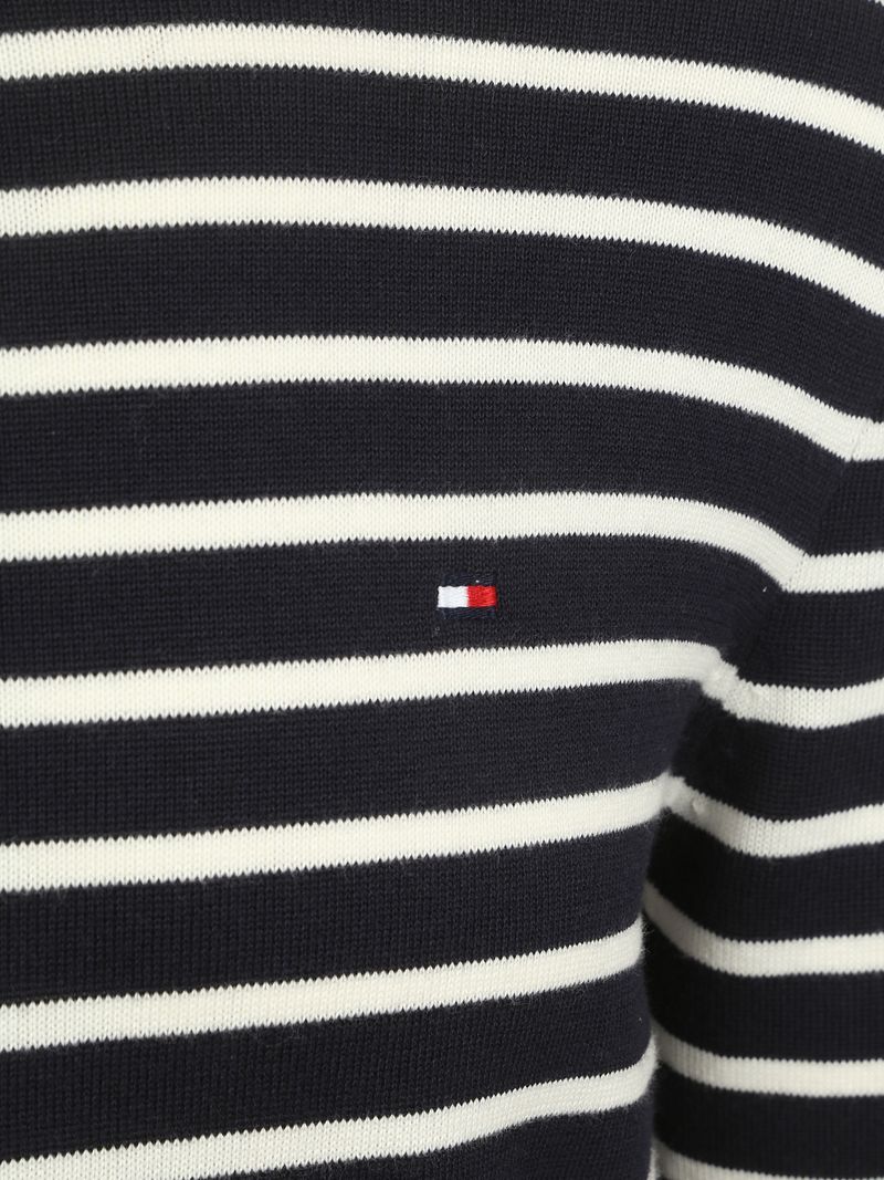 Tommy Hilfiger Pullover Streifen Navy - Größe L günstig online kaufen