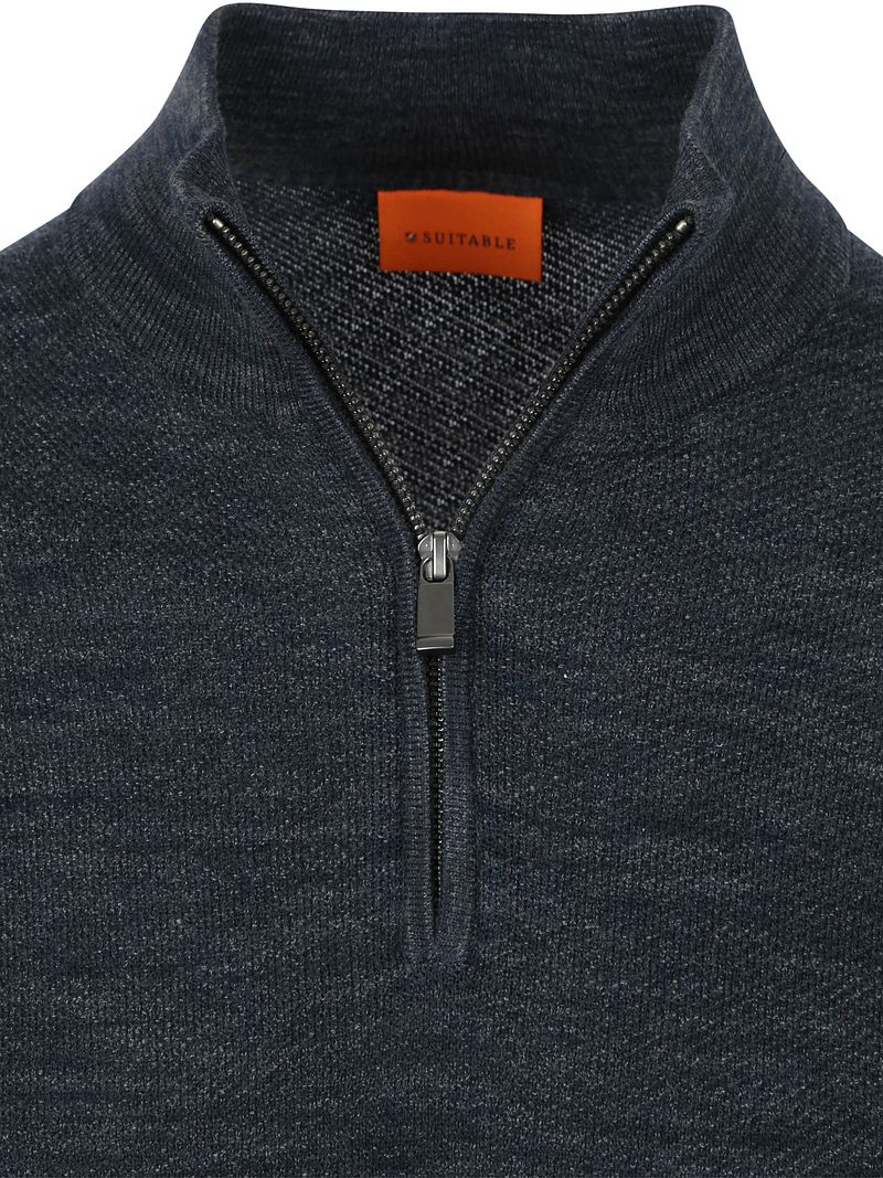 Suitable Pine Knit Half Zip Pullover Navy - Größe M günstig online kaufen