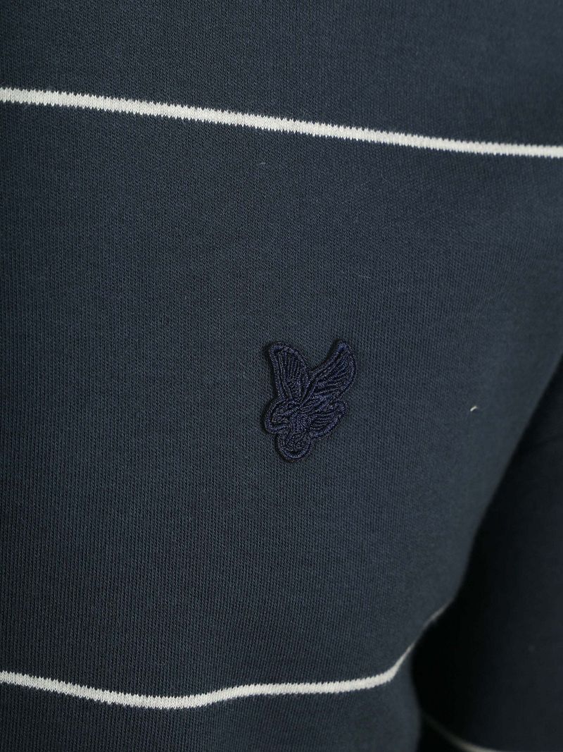 Lyle and Scott Rugby Poloshirt Streifen Navy  - Größe M günstig online kaufen