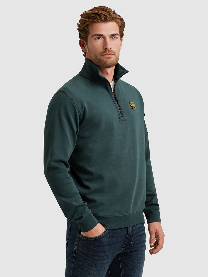PME Legend Half Zip Sweater Interlock Jersey Petrol - Größe XXL günstig online kaufen