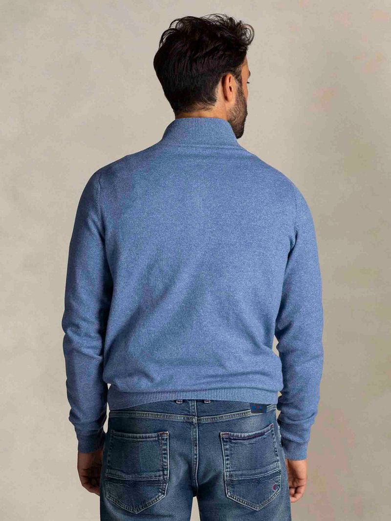 NZA Half Zip Pullover Christopher Melange  Soft Blue - Größe M günstig online kaufen