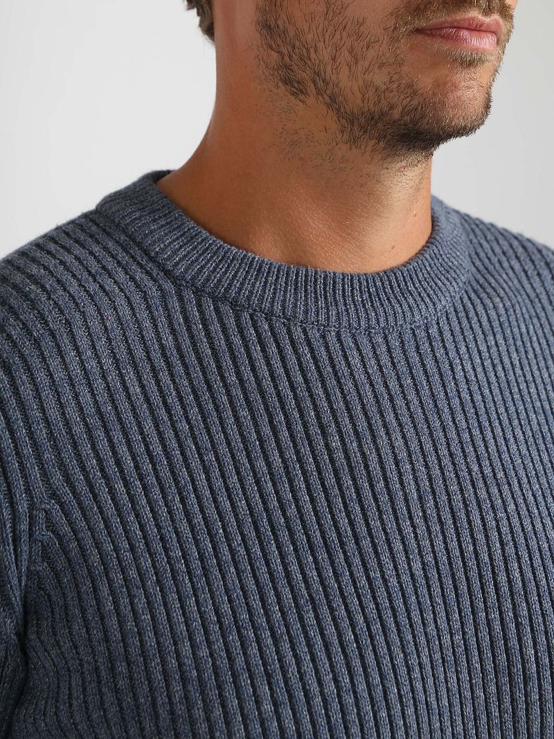 Suitable Mou Pullover Melange Blau - Größe M günstig online kaufen