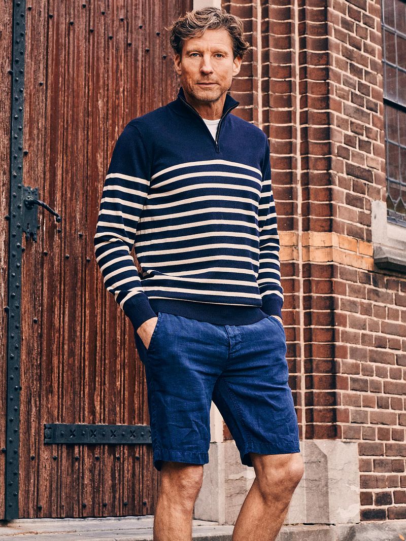 Steppin' Out Half-Zip Pullover Breton Stripe Navy - Größe M günstig online kaufen