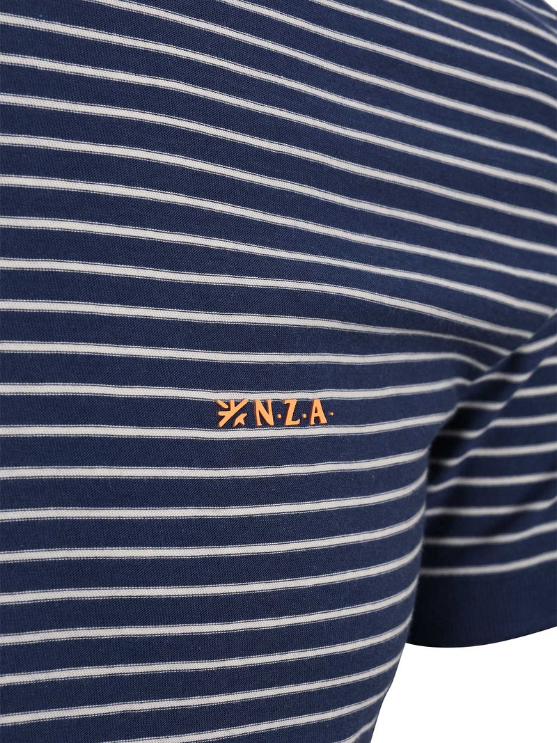 NZA T-shirt Jersey Stripe Navy Sky - Größe L günstig online kaufen