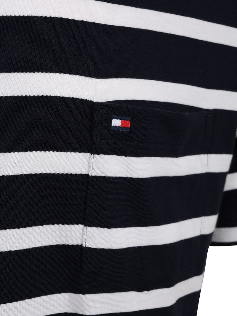 Tommy Hilfiger T-Shirt Streifen Dunkelblau - Größe S günstig online kaufen