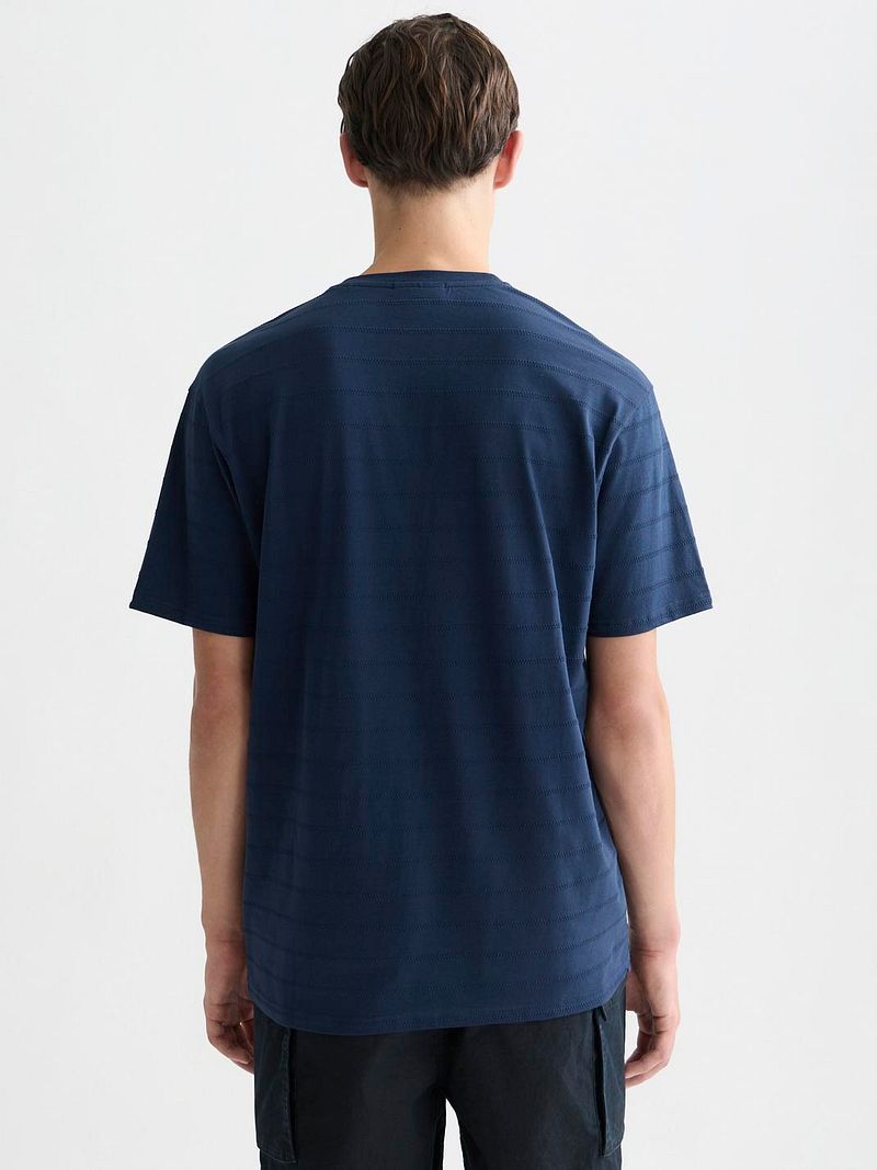 Scotch & Soda Strukturiertes T-Shirt Navy - Größe XL günstig online kaufen