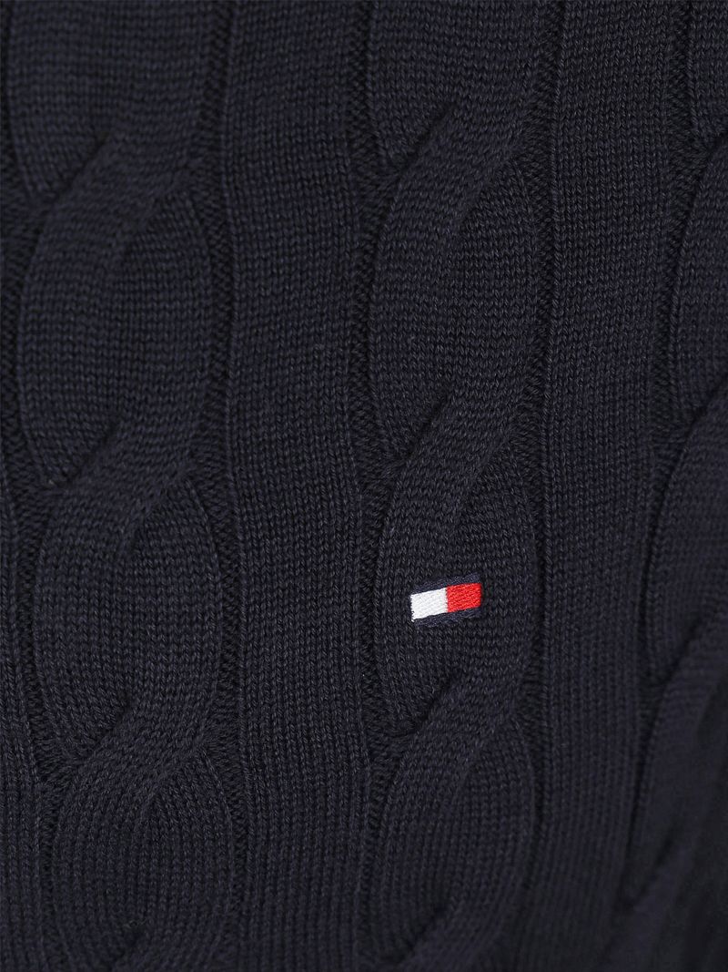 Tommy Hilfiger Strickjacke Zip Cable Navy - Größe M günstig online kaufen