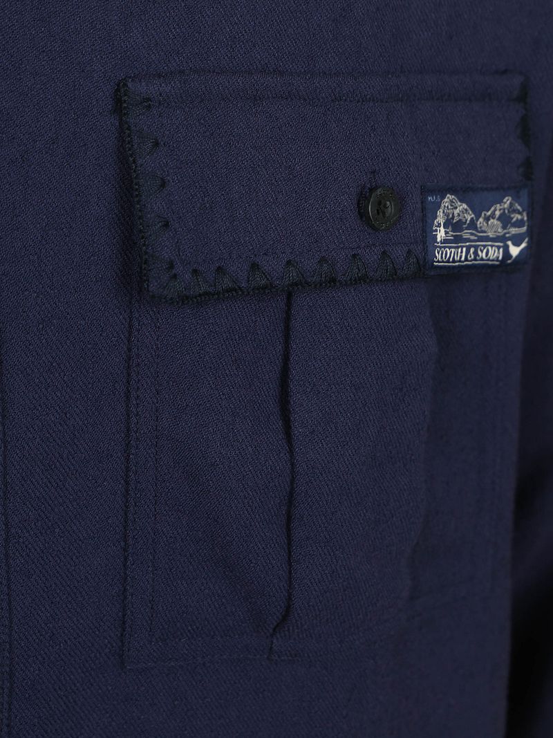 Scotch and Soda Overshirt Textured Navy - Größe S günstig online kaufen