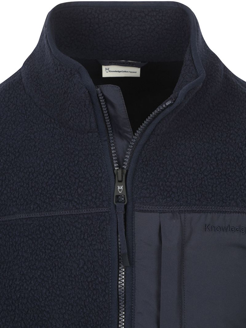 Knowledge Cotton Apparel Sweaterjacke Fleece Navy - Größe L günstig online kaufen