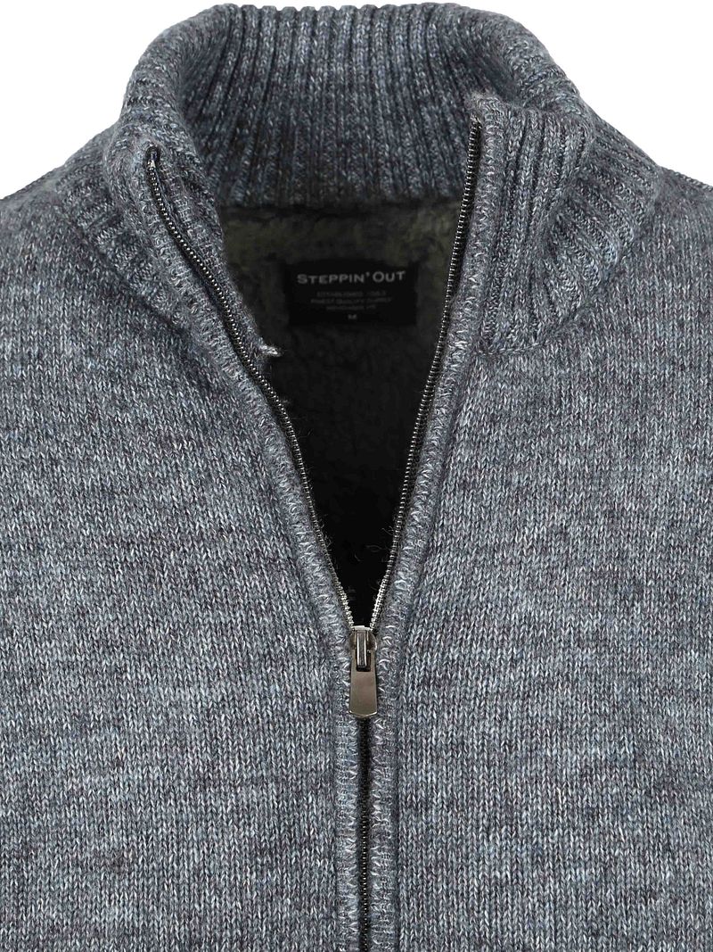 Steppin' Out Strickjacke Melange Blau Grau - Größe M günstig online kaufen