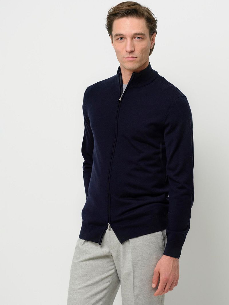 Profuomo Strickjacke Merinowolle Navy - Größe S günstig online kaufen
