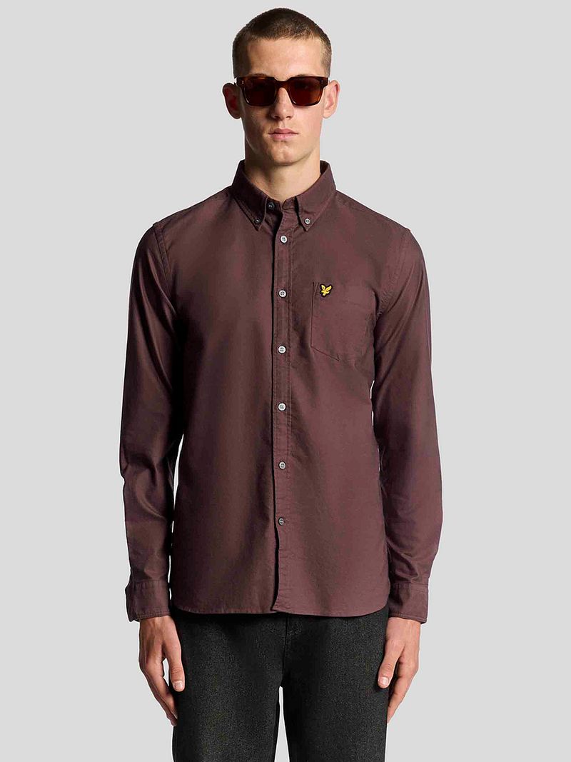 Lyle & Scott Shirt Plain Oxford Bordeaux - Größe XXL günstig online kaufen