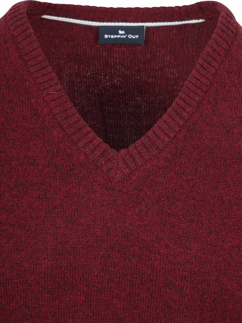 Steppin' Out Pullover V-Ausschnitt Lammwolle Bordeaux - Größe XL günstig online kaufen