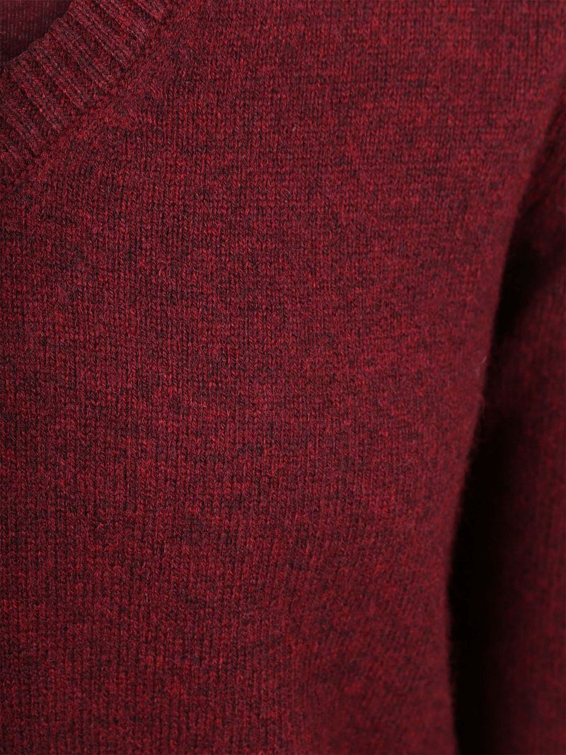 Steppin' Out Pullover V-Ausschnitt Lammwolle Bordeaux - Größe M günstig online kaufen