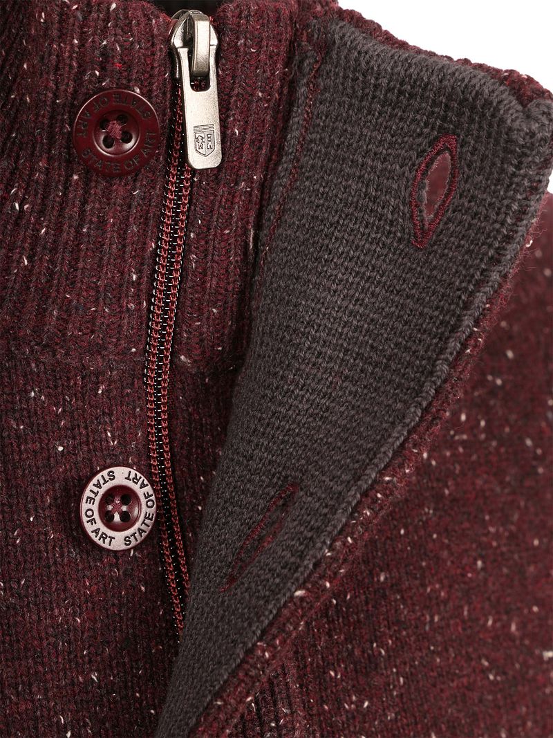 State Of Art Mocker Pullover Melange Bordeaux - Größe XXL günstig online kaufen