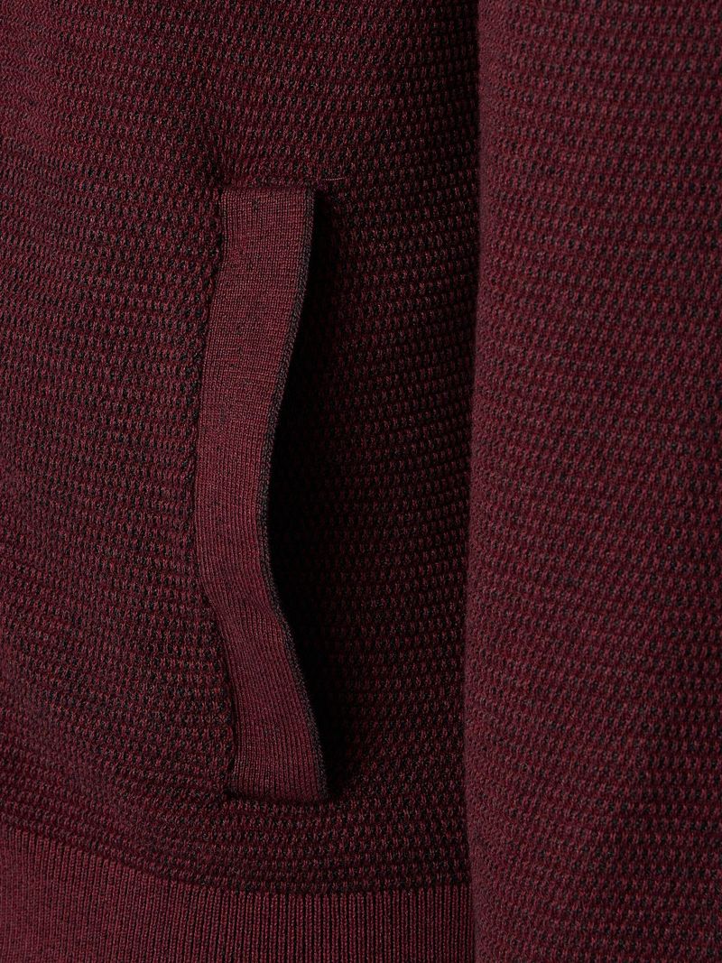 Casa Moda Strickjacke Zip Structure Bordeaux - Größe 5XL günstig online kaufen