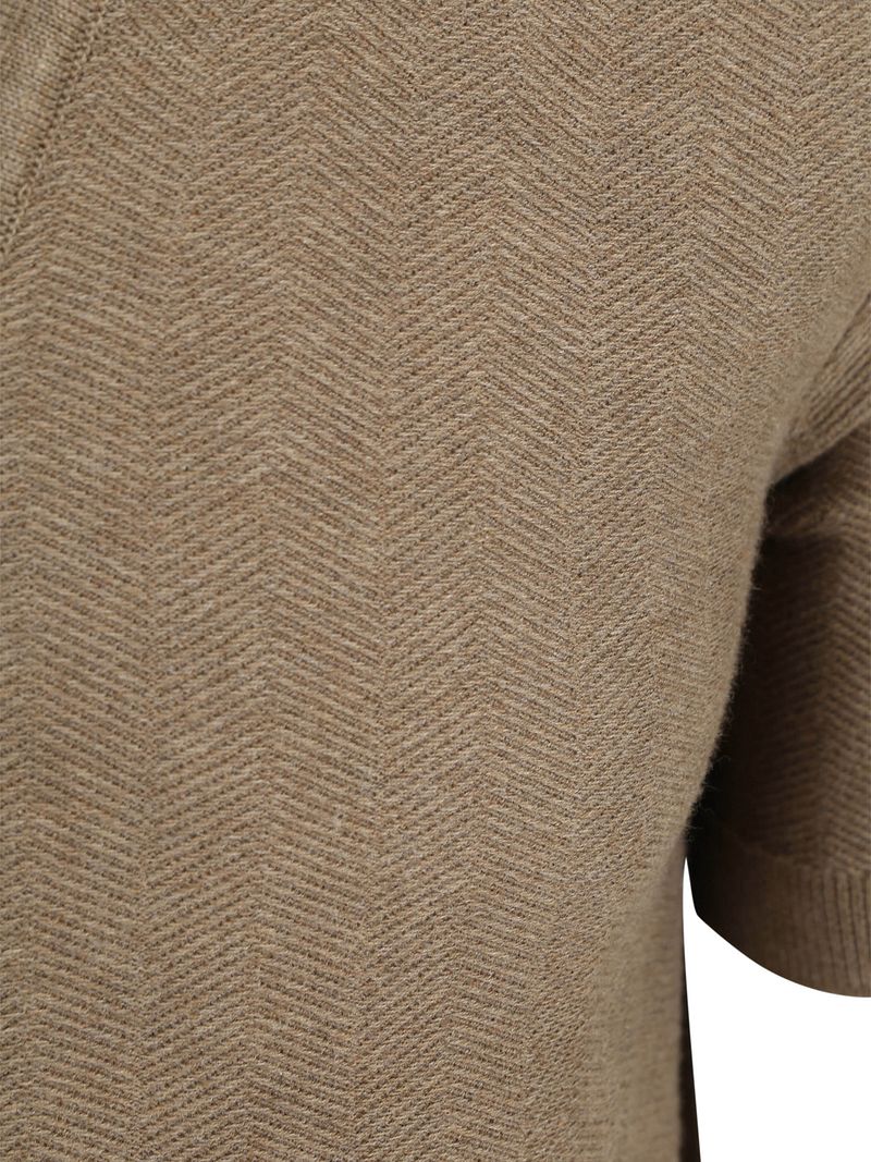 Suitable Knitted Poloshirt Riva Harring Taupe - Größe M günstig online kaufen
