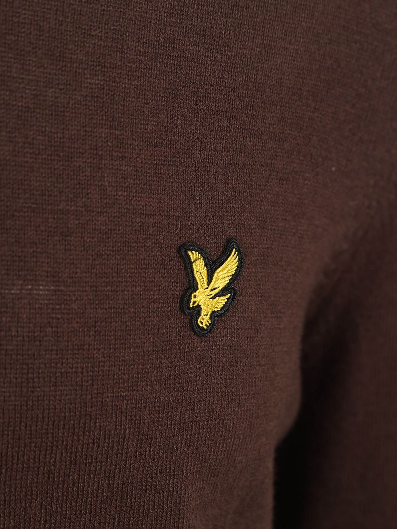 Lyle & Scott Half Zip Pull Merino Wolle Espresso - Größe L günstig online kaufen