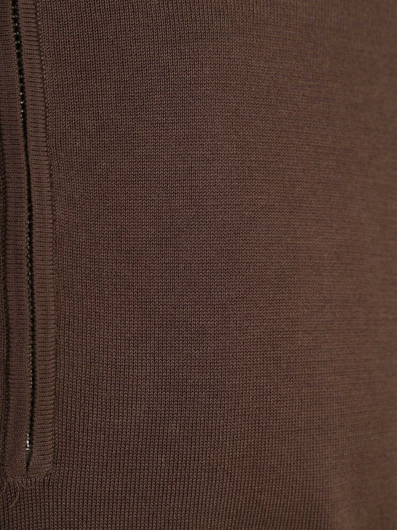 Profuomo Half Zip Pullover Luxury Basic Braun - Größe L günstig online kaufen