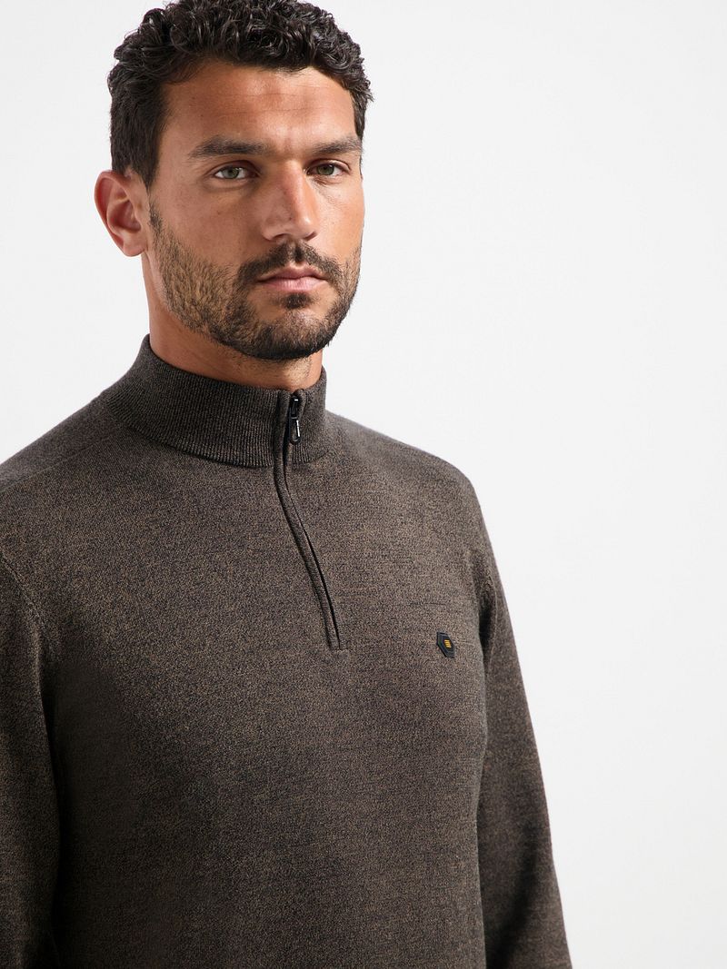 No Excess Halfzip Pullover Taupe Melange - Größe L günstig online kaufen