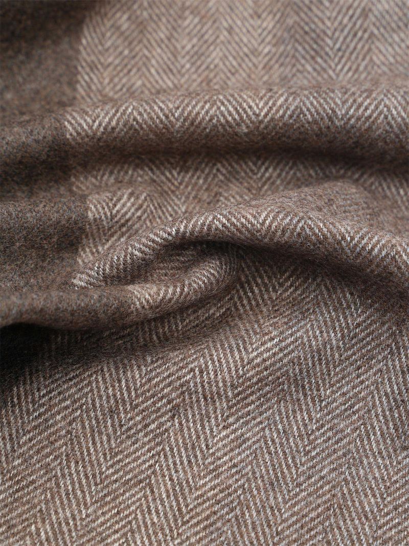 Geeigneter Herrenschal Softfeel Herringbone Braun - günstig online kaufen