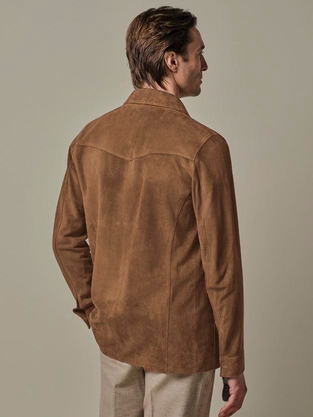 Profuomo Hemdjacke Wildleder Taupe - Größe M günstig online kaufen