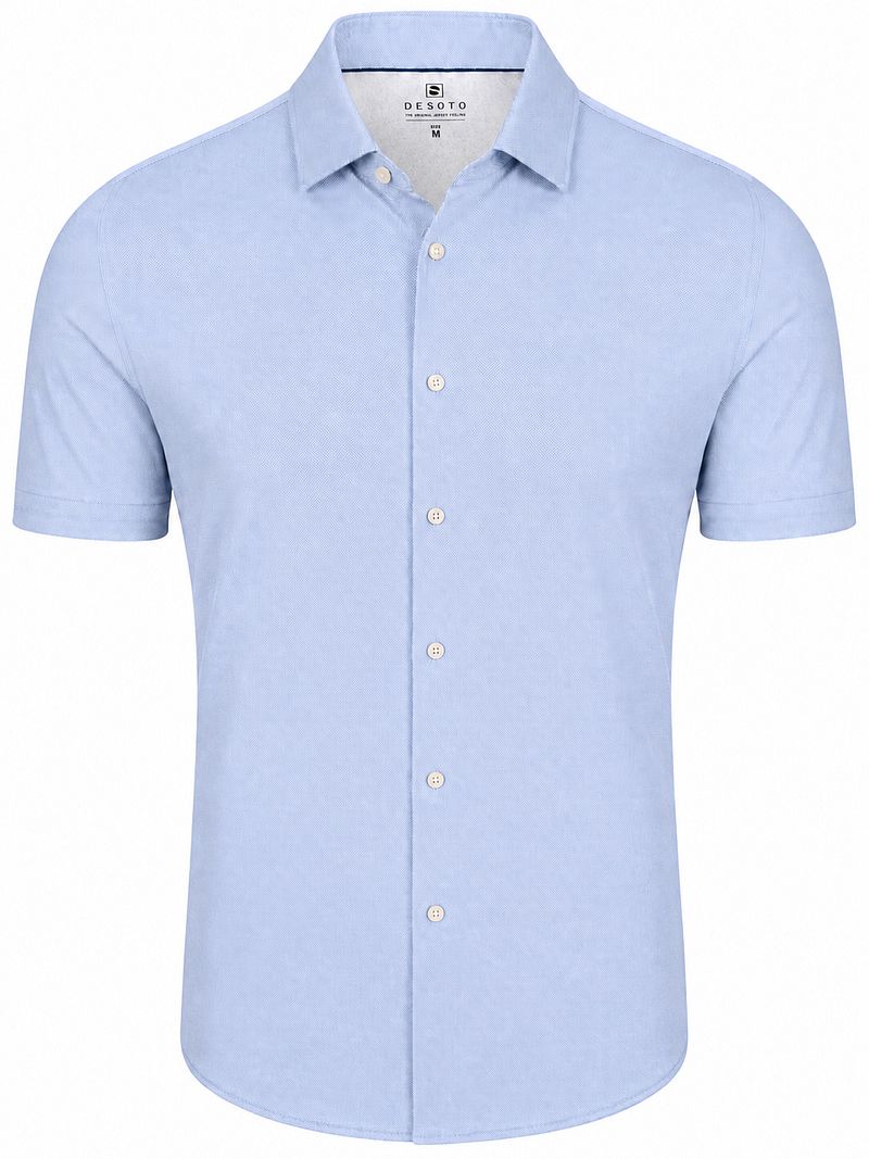 Desoto Short Sleeve Oxford Optics Overhemd Lichtblauw