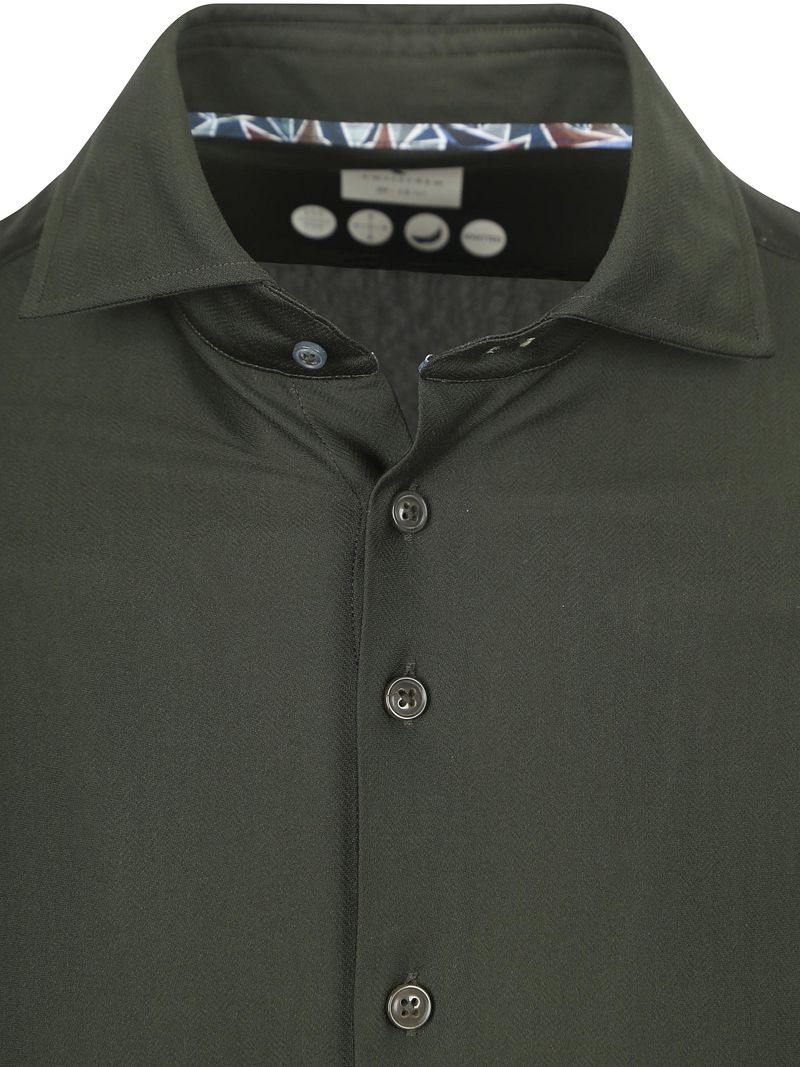 R2 Hemd Dobby Knitted Dunkelgrün - Größe 45 günstig online kaufen