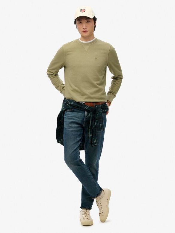 Superdry Sweater Classic Essential Olivgrün - Größe L günstig online kaufen
