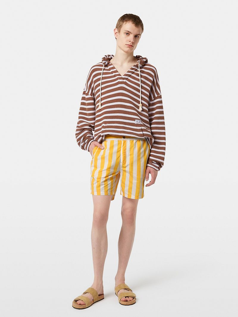 Scotch & Soda Badeshorts Streifen Gelb - Größe L günstig online kaufen