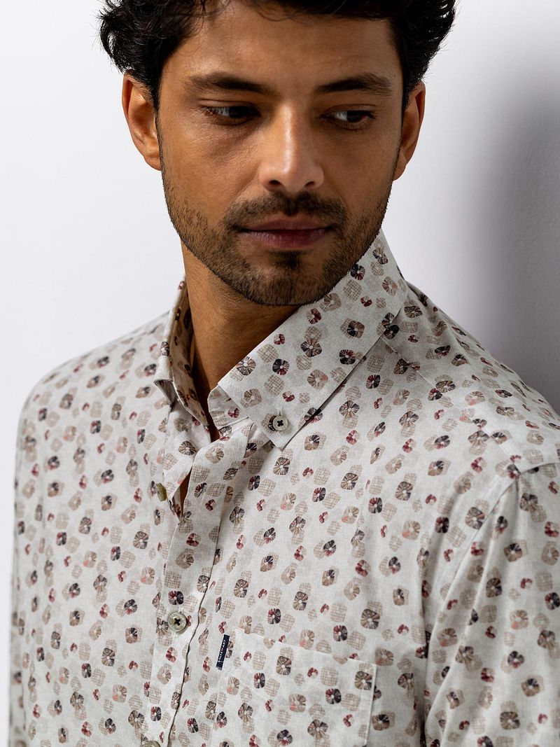 State of Art Hemd Print Grau - Größe M günstig online kaufen