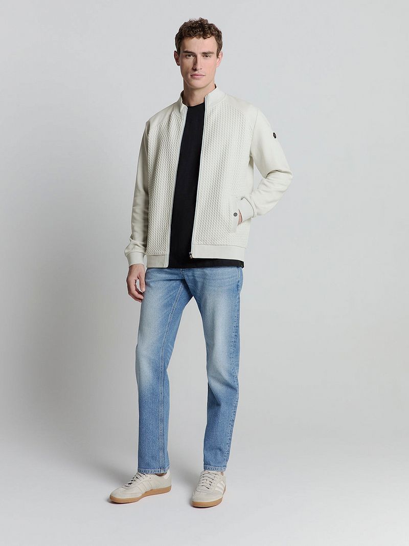 No Excess-Strickjacke Zipper Jacquard Chalk - Größe XL günstig online kaufen