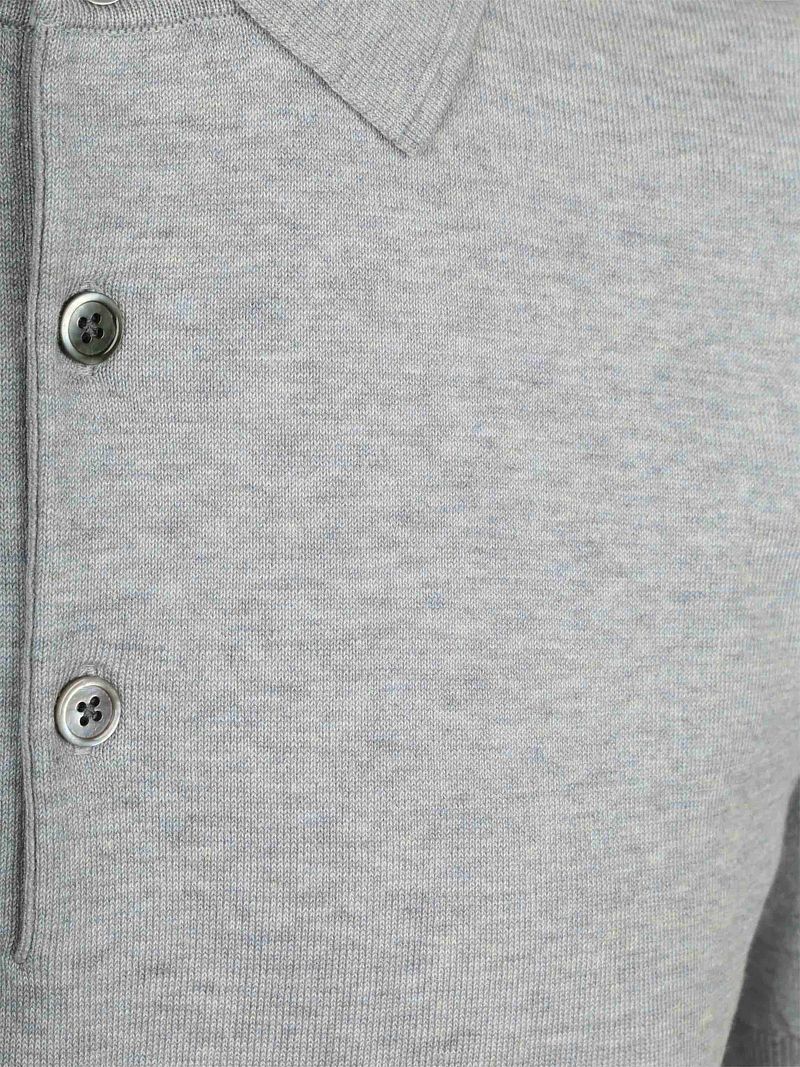 Profuomo Knitted Poloshirt Grau - Größe S günstig online kaufen