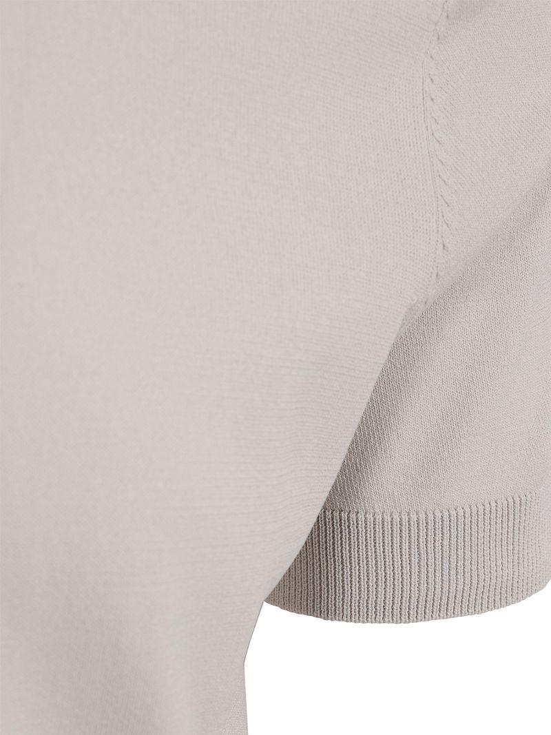 Suitable Knitted Half Zip Poloshirt Dan Ecru - Größe L günstig online kaufen