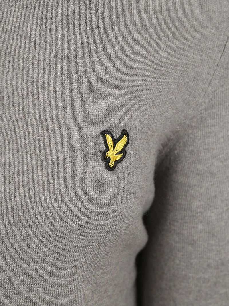 Lyle & Scott Half Zip Pull Merino Wolle Grau - Größe XXL günstig online kaufen