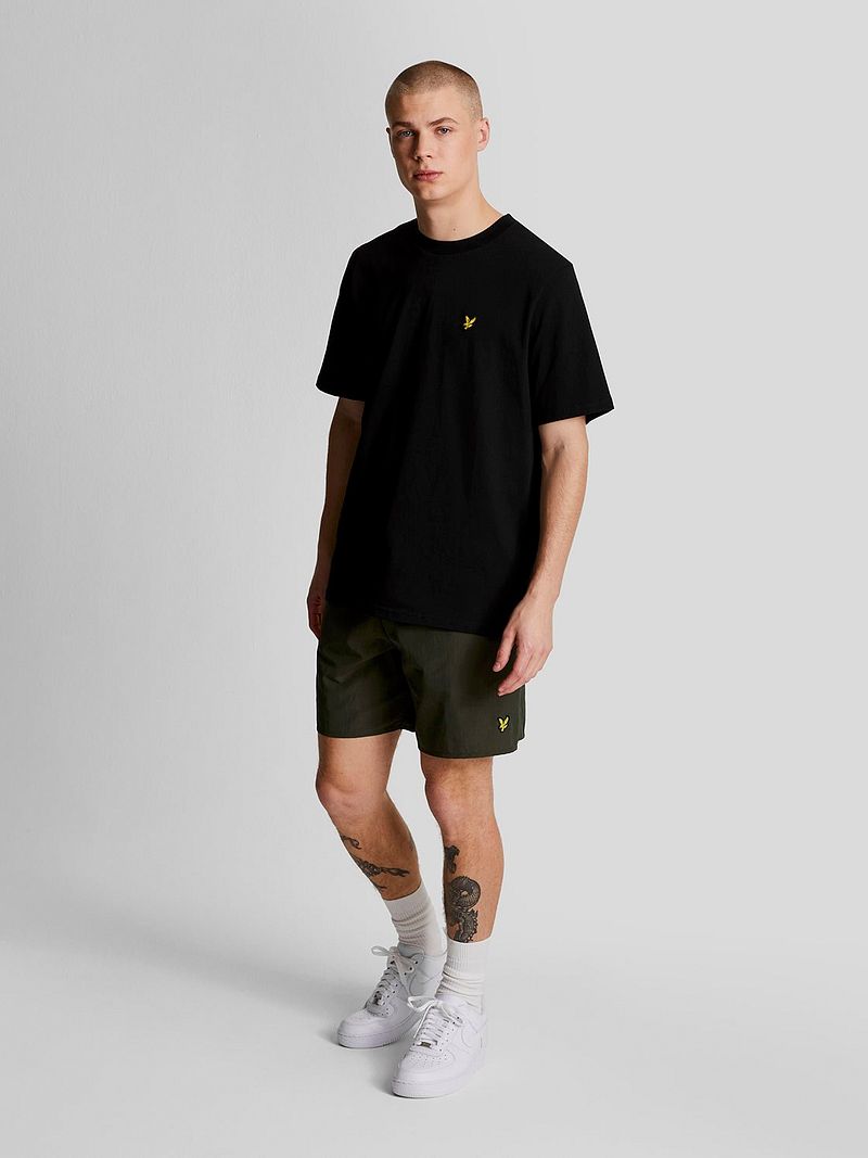 Lyle & Scott Badeshorts Plain Olivgrün - Größe S günstig online kaufen