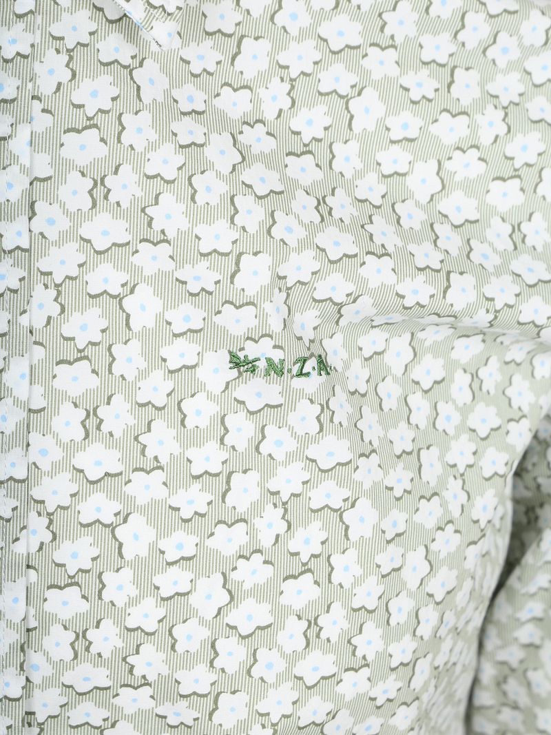 NZA Shirt Oban Poplin Blumenmuster Grün - Größe XL günstig online kaufen