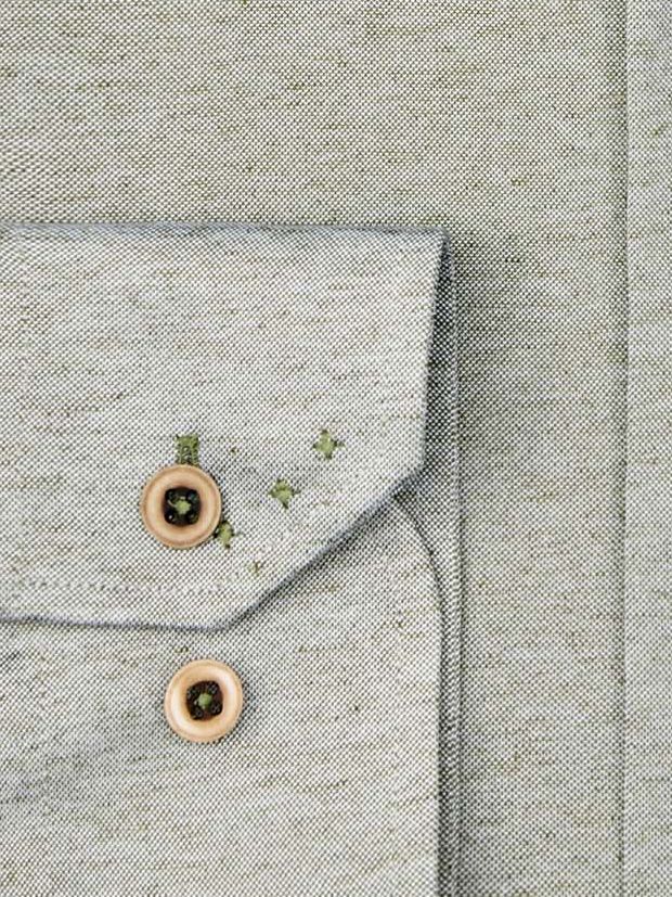 R2 Hemd Leinen Blend Grün - Größe 43 günstig online kaufen