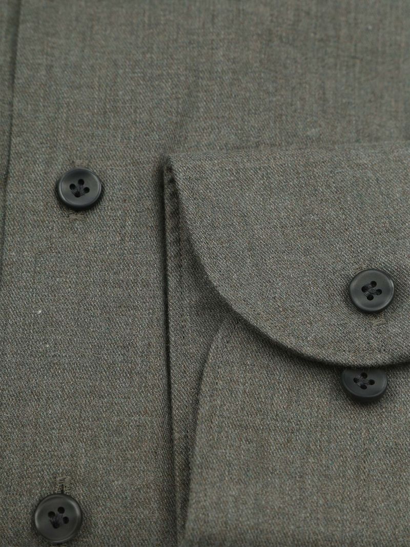 Profuomo Hemd Peached Twill Flanell Grün - Größe 44 günstig online kaufen