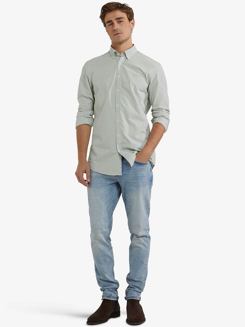 McGregor Hemd Poplin Streifen Grün - Größe S günstig online kaufen