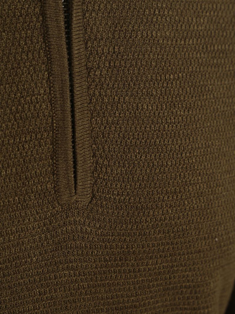 Profuomo Half Zip Pullover Structure Dunkelgrün - Größe L günstig online kaufen