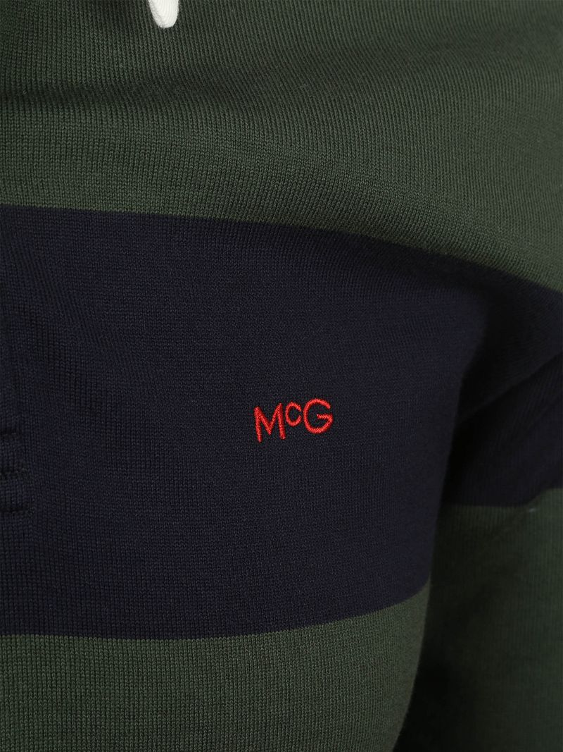 McGregor Rugbyshirt Streifen Navy Olive - Größe M günstig online kaufen