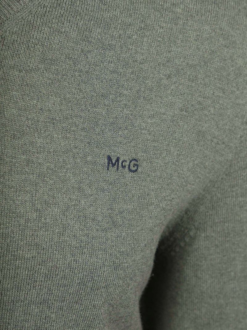 McGregor Pullover Merinowolle V-Ausschnitt Sage Grün - Größe S günstig online kaufen
