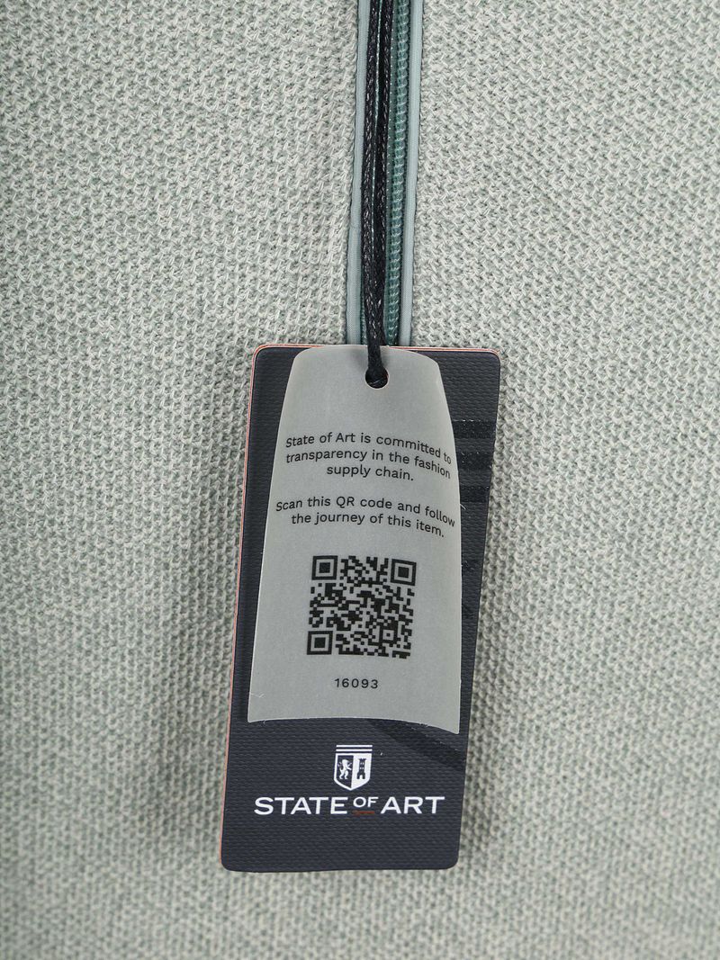 State of Art Pullover mit Half-Zip Melange Hellgrün - Größe XL günstig online kaufen
