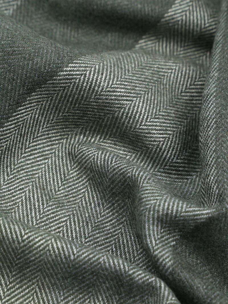 Geeigneter Herrenschal Softfeel Herringbone Grün - günstig online kaufen