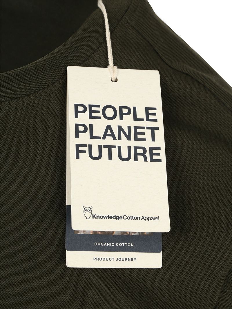 KnowledgeCotton Apparel T-shirt Olive - Größe M günstig online kaufen