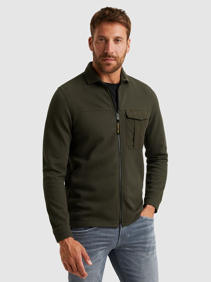PME Legend Hemdjacke Jersey Waffle Beluga Grün - Größe M günstig online kaufen