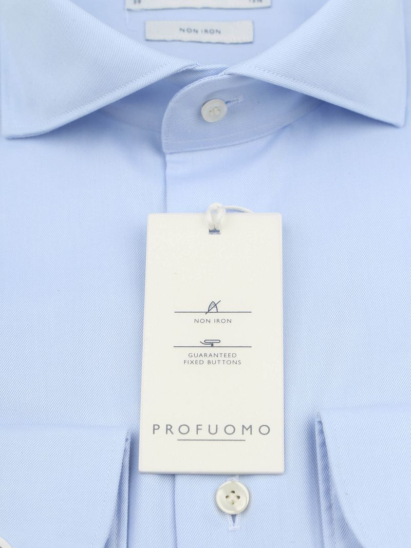 Profuomo Twill Hemd Extra Long Sleeves Hellblau   - Größe 44 günstig online kaufen