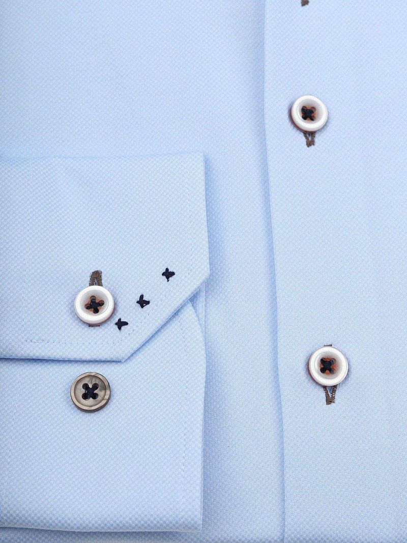 R2 Hemd Technical Knitted Dobby Hellblau - Größe 46 günstig online kaufen