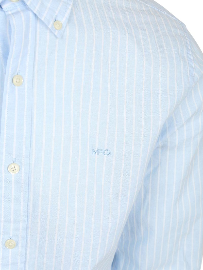 McGregor Hemd Cotton Linen Streifen Hellblau - Größe XL günstig online kaufen